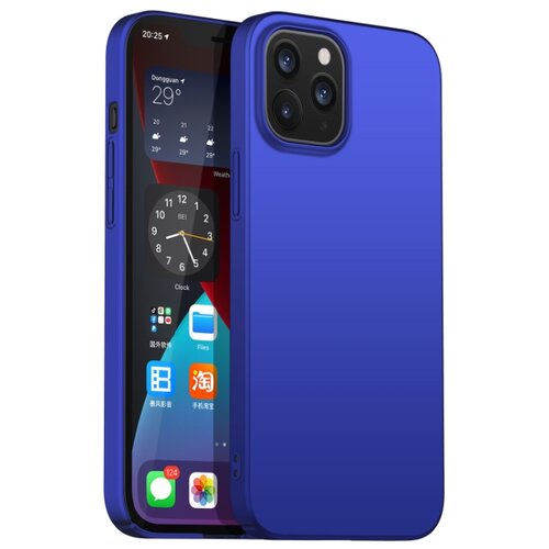 фото Матовый пластиковый чехол для iphone 12 pro/ с улучшенной защитой торцов корпуса синий 100gadgets