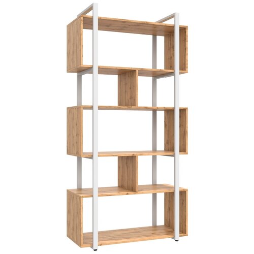 Стеллаж лофт BS 3 90 скпр белый/вотан