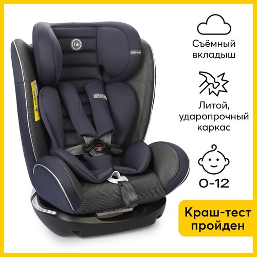 Автокресло группа 0/1/2/3 (до 36 кг) Happy Baby Spector, navy blue