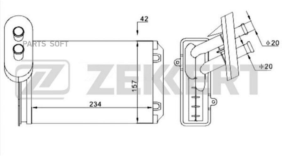 Радиатор печки ZEKKERT MK-5014