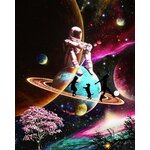 Картина по номерам Космонавт на планете 40х50 см Холст на подрамнике - изображение