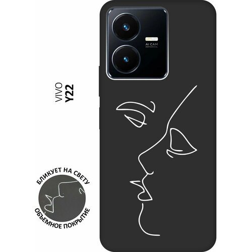 Матовый чехол Faces W для Vivo Y22 / Виво У22 с 3D эффектом черный матовый чехол lazybones w для vivo y22 виво у22 с 3d эффектом черный