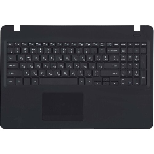 Клавиатура (топ-панель) для ноутбука Samsung NP500R5M, NP500R5K, NP500R5H черная с черным топкейсом клавиатура для ноутбука samsung np500r5e np530e5m topcase p n 9z narsn 501 ba98 00957a 15bdw