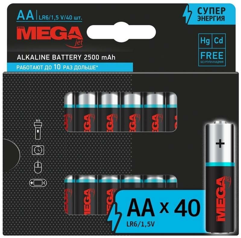 Батарейки ProMega AA/LR06, 40 шт