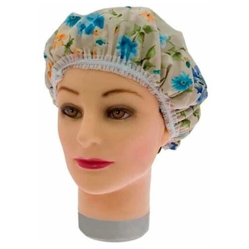 фото Sibel шапочка для душа и химической завивки с резинкой бежевый