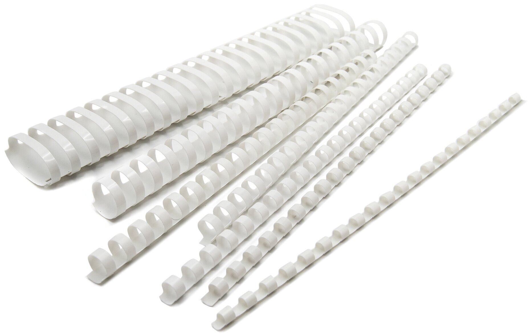 Пружины для переплета пластиковые Silwerhof d10мм 41-55лист A4 белый (100шт) (1373586)