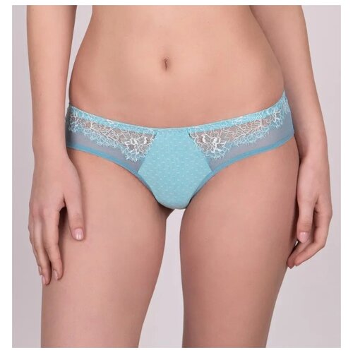 фото Milavitsa трусы брифы с низкой посадкой и кружевными вставками лагуна, размер 90, лазурный