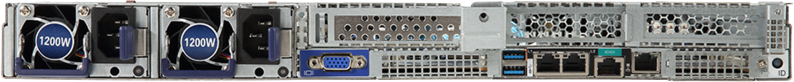 Сервер GIGABYTE R181-340 (rev 100) без процессора/без ОЗУ/без накопителей/количество отсеков 35" hot swap: 4/2 x 1200 Вт/LAN 1 Гбит/c