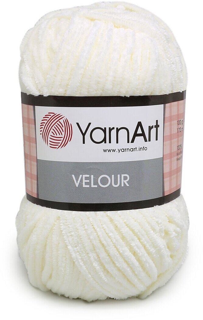 Пряжа YarnArt Velour кремовый (841), 100%микрополиэстер, 170м, 100г, 5шт