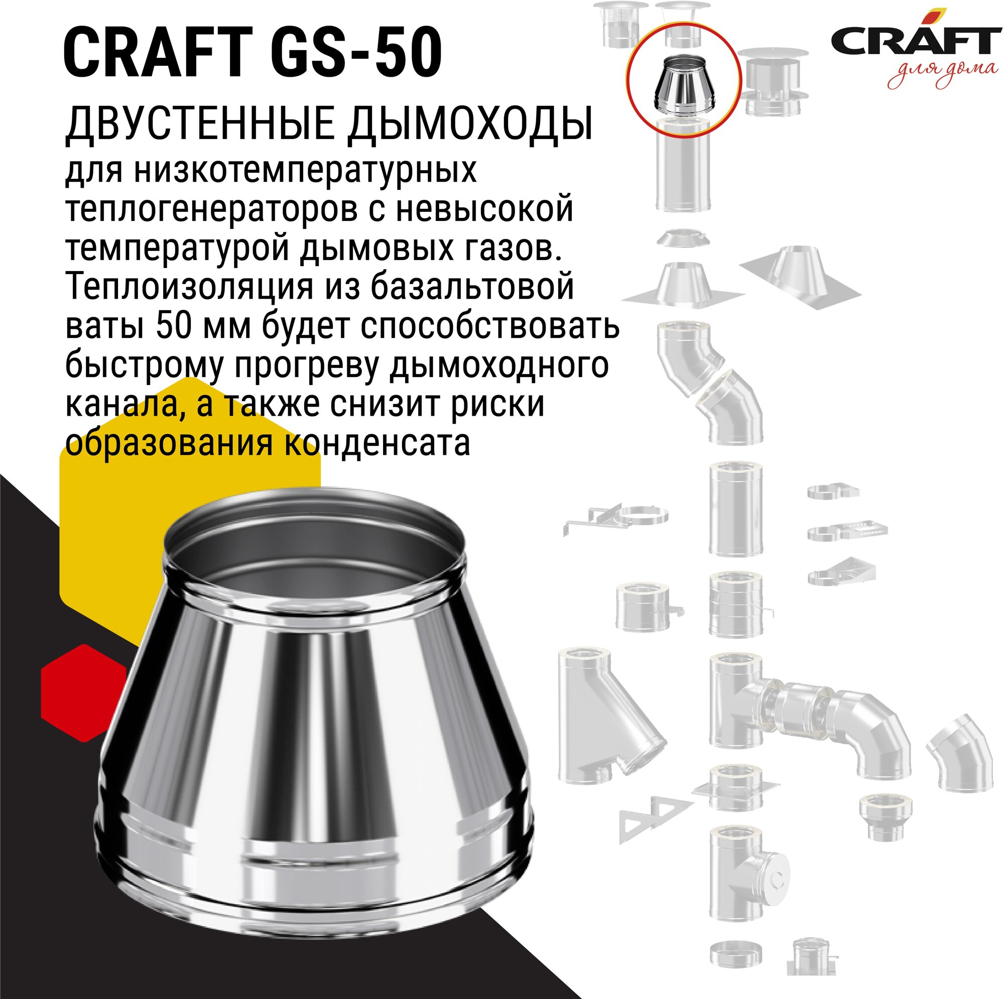 Craft GS-50 конус (316/0,5/304/0,5) Ф130х230 - фотография № 3