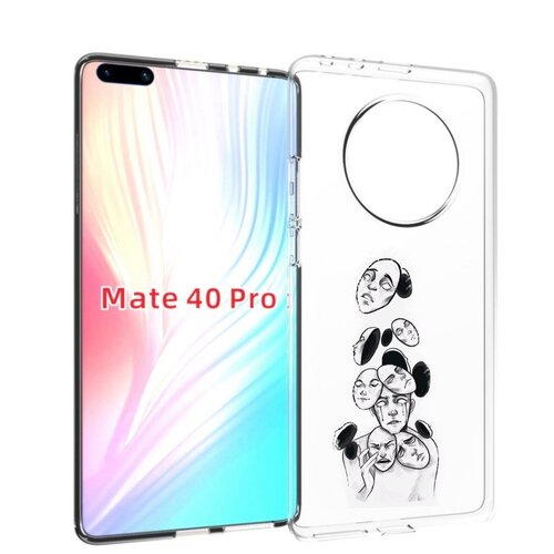 Чехол MyPads человек с разными масками для Huawei Mate 40 Pro (NOH-NX9) задняя-панель-накладка-бампер