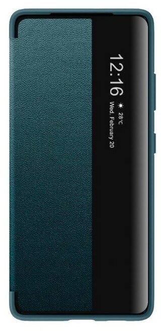 Чехол-кейс MyPads для Samsung Galaxy S21 FE с боковым окном водоотталкивающий зеленый