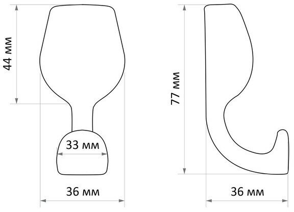 Крючок мебельный KMC001BL CAPPIO, однорожковый, цвет черный - фотография № 9