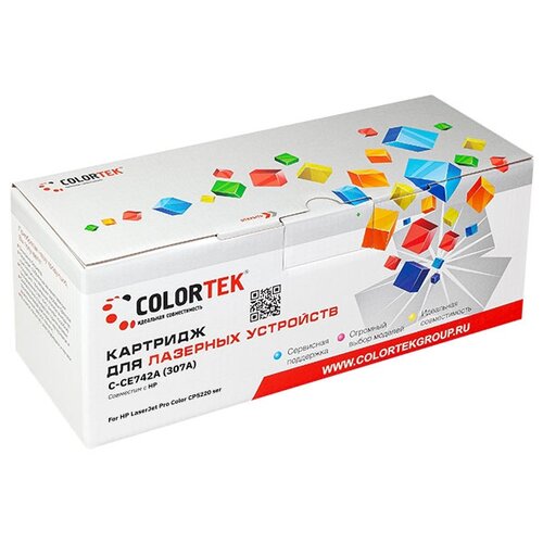 Картридж лазерный Colortek CT-CE742A (307A) желтый для принтеров HP картридж лазерный colortek ct ce740a 307a черный для принтеров hp