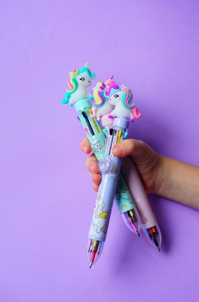Многоцветная Ручка Единорог Розовая
