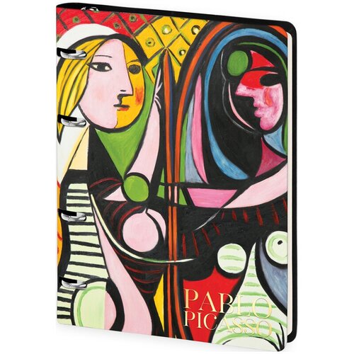 Тетрадь на кольцах 80л, А5 Greenwich Line Лайт Pablo Picasso. Girl before a Mirror (клетка, кожзам, тон. блок) (Nr4A5_43423)