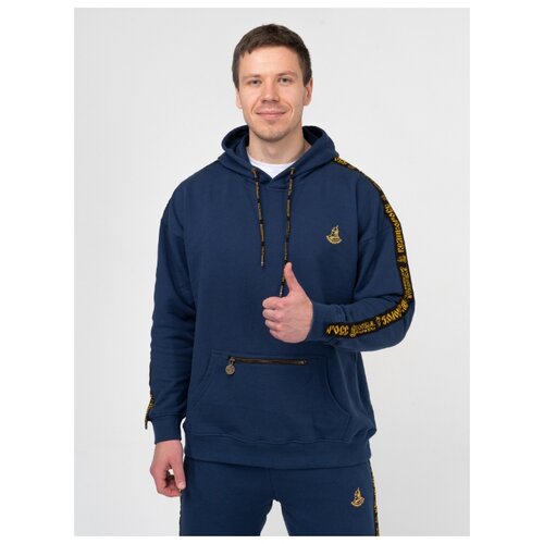 фото Худи цвета синего денима с лампасами, без логотипа (4xl/58) великоросс