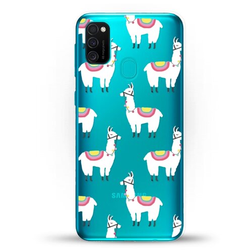 фото Силиконовый чехол белые ламы на samsung galaxy m30s andy & paul