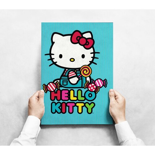 Плакат "Hello Kitty" формата А1 (60х80 см) c черной рамкой