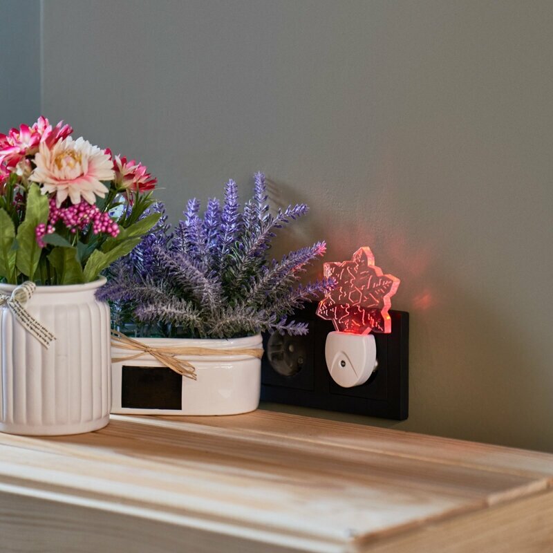 Ночник Снежинка хамелеон мультиколор 230 В, RGB свет, цвет белый Rexant - фото №4