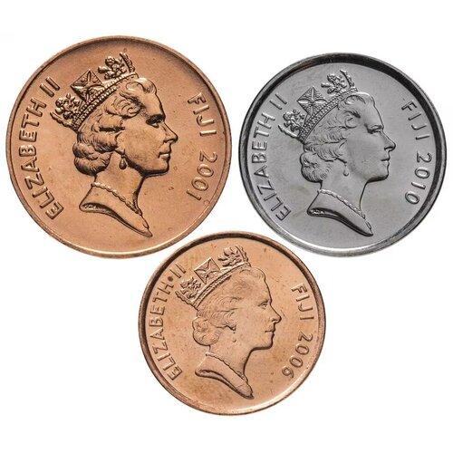 Набор монет Фиджи 2001-2010, состояние AU-UNC (из банковского мешка) фиджи 100 центов 2023 год дракона полимер