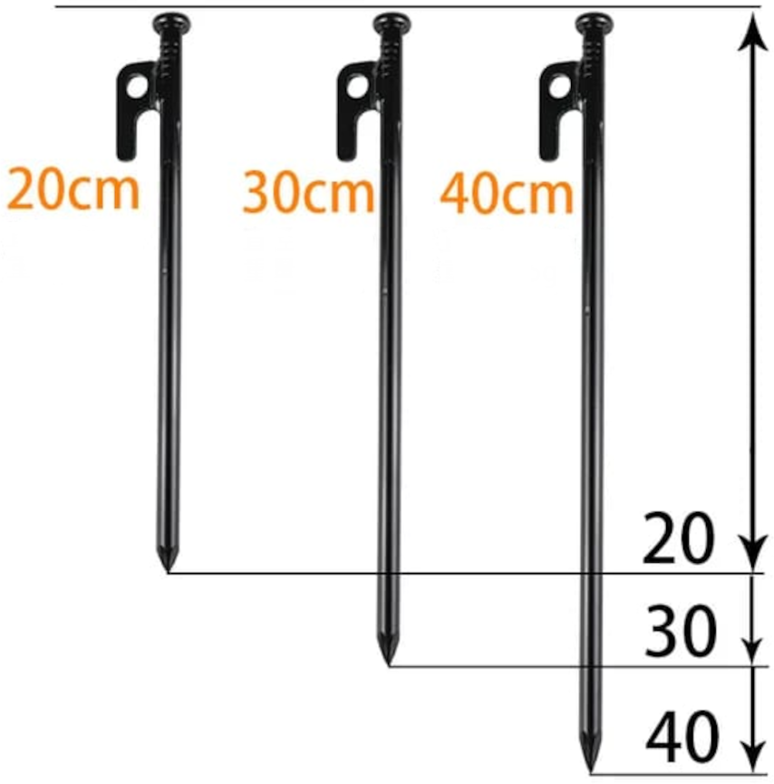 Колышки гвозди для палатки тента 40 см (комплект 4 шт) сталь