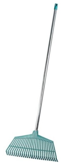Грабли веерные Raco со стальной ручкой, 26 пласт. зубцов, 430мм