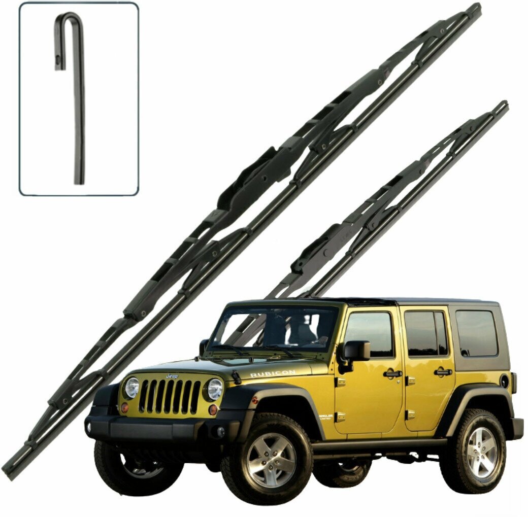 Дворники Jeep Wrangler (3) JK Джип Вранглер 5 дв. рест. 2010 2011 2012 2013 2014 2015 2016 2017 2018 каркасные 380-380 2 шт.