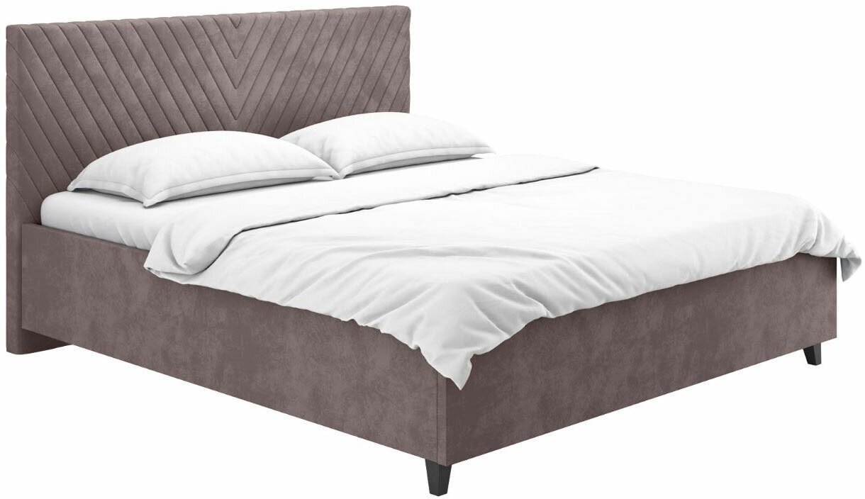 Кровать с подъемным механизмом Первый Мебельный Миранда Какао, велюр 160х200 см