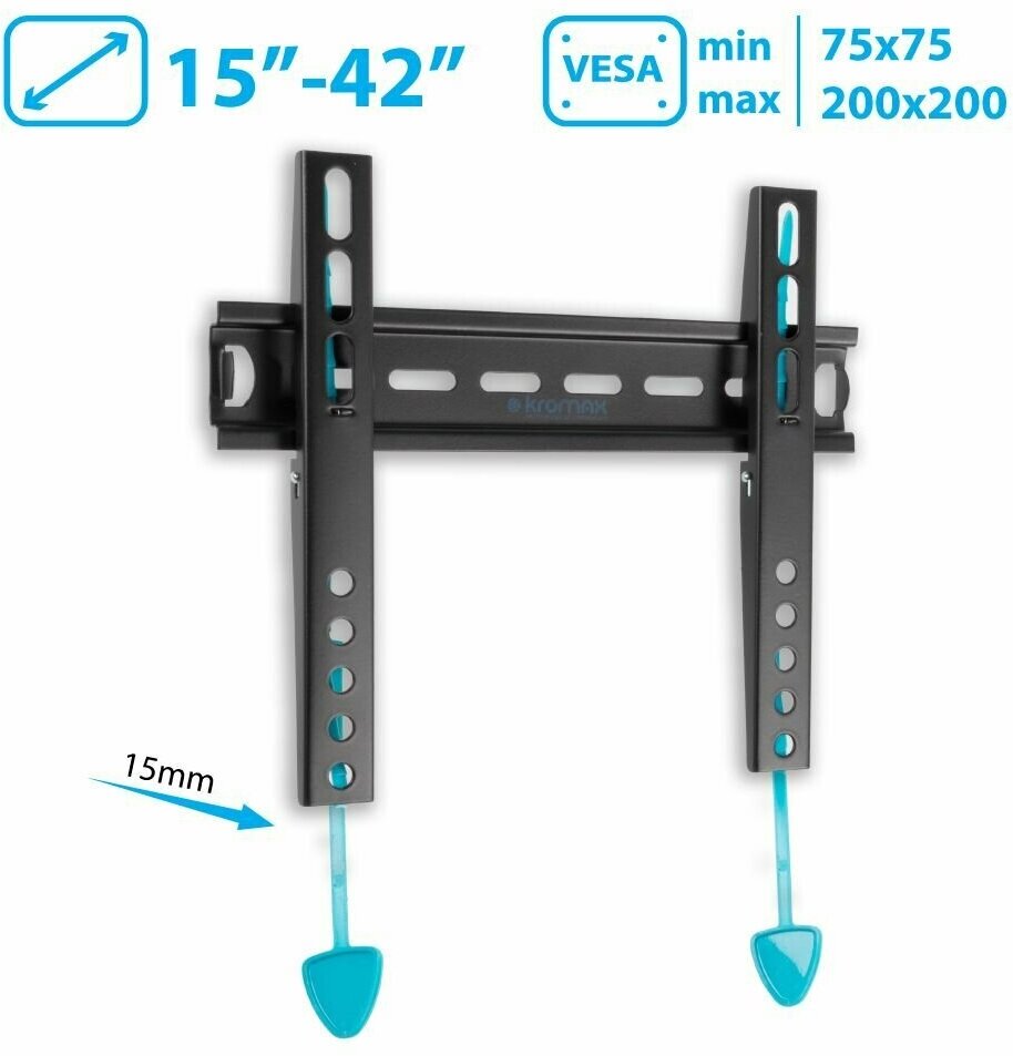 Кронштейн фиксированный Kromax VEGA-13 15-42' до 35кг Vesa до 200x200