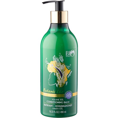 BIO WORLD бальзам-кондиционер Botanica Ревень, черный кунжут, 490 мл