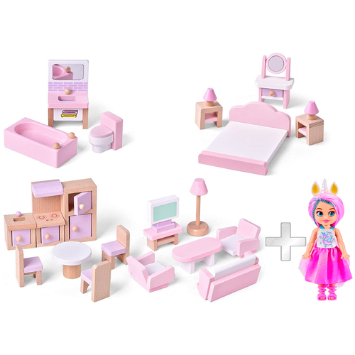 Мебель для кукол деревянная, в кукольный домик, развитие воображения деревянная мебель в кукольный домик зал 1 2 для кукол 15 20 см