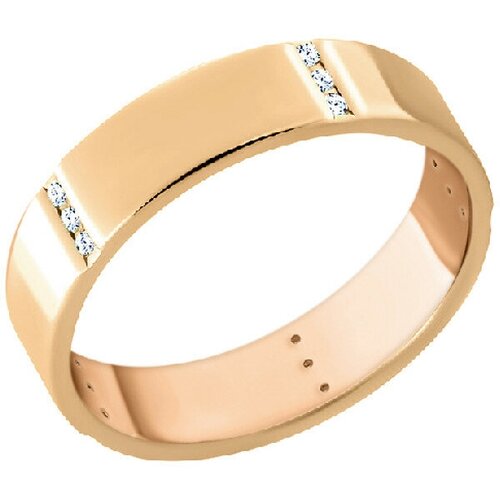 Кольцо обручальное Золотой Стандарт, красное золото, 585 проба, размер 21, золотой, красный