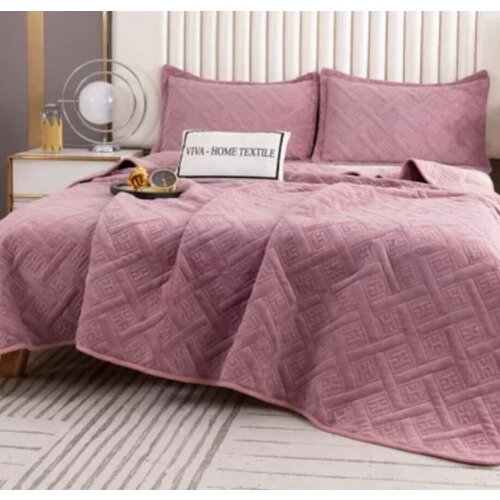 Однотонное Покрывало-Плед Фигурная Стежка и две наволочки 50-70