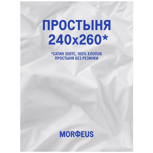 Простыня MORФEUS - Silk White - 240х260 (без резинки) - сатин