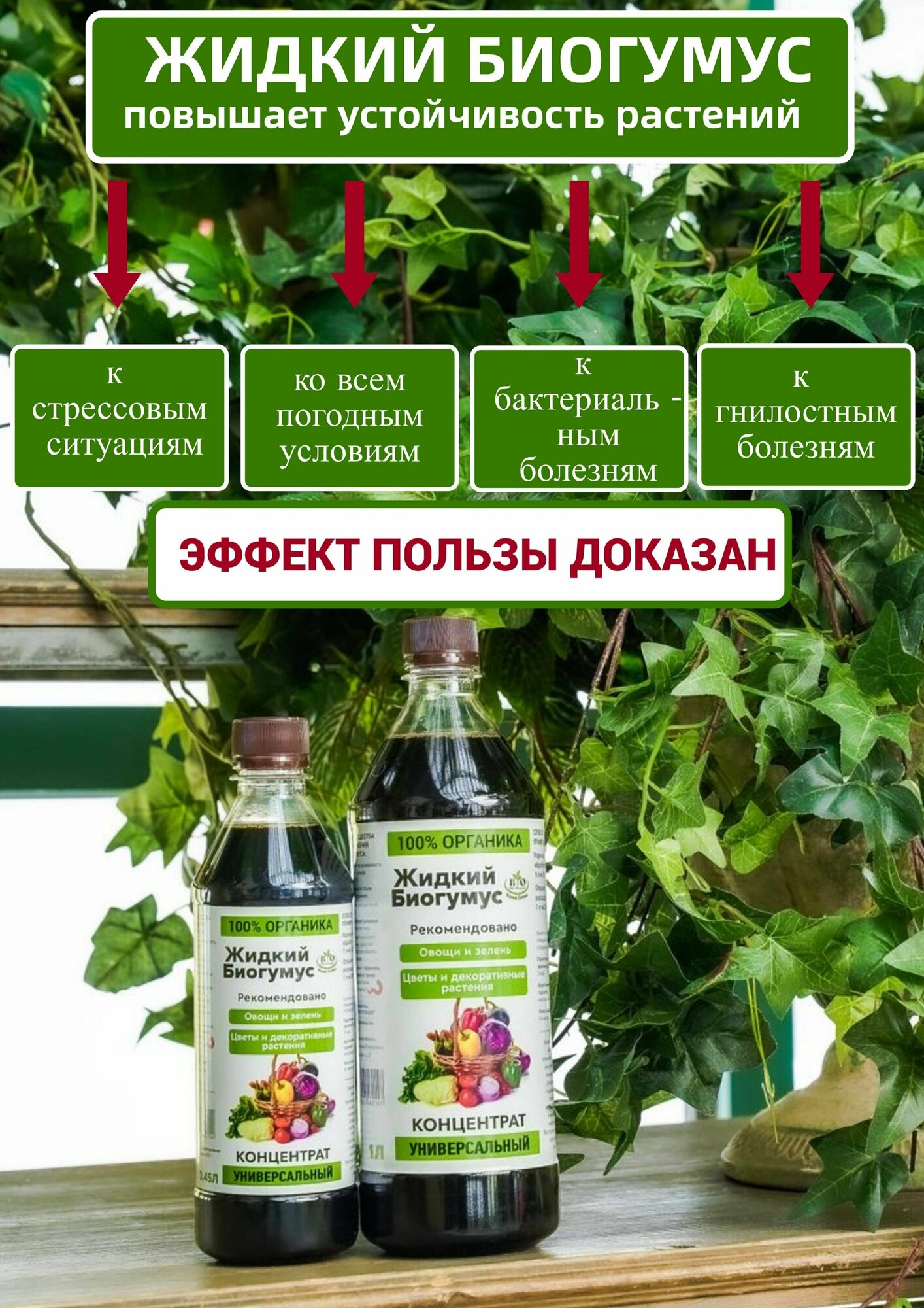 Жидкий Биогумус Bio Organic Концентрат 0,45 л - фотография № 3