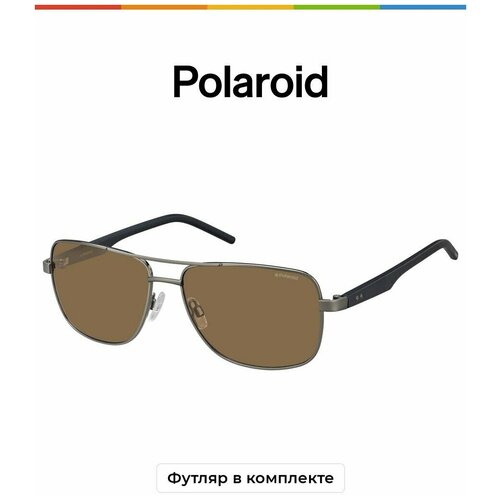 Солнцезащитные очки Polaroid Polaroid PLD 2042/S FAE Y2, синий, серебряный