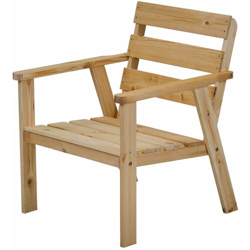 кресло ракушка бейсик origamebel деревянное для сада и дачи под покраску бежевая подушка Кресло деревянное для сада и дачи, ньюпорт