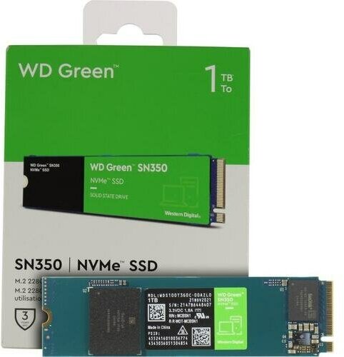 Твердотельный накопитель Western Digital WD Green 1 ТБ M2 WDS100T3G0C