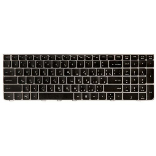 Клавиатура для ноутбука HP Probook 4530S 4535S 4730S чёрная c серой рамкой 9Z N6MSV00R 1069₽