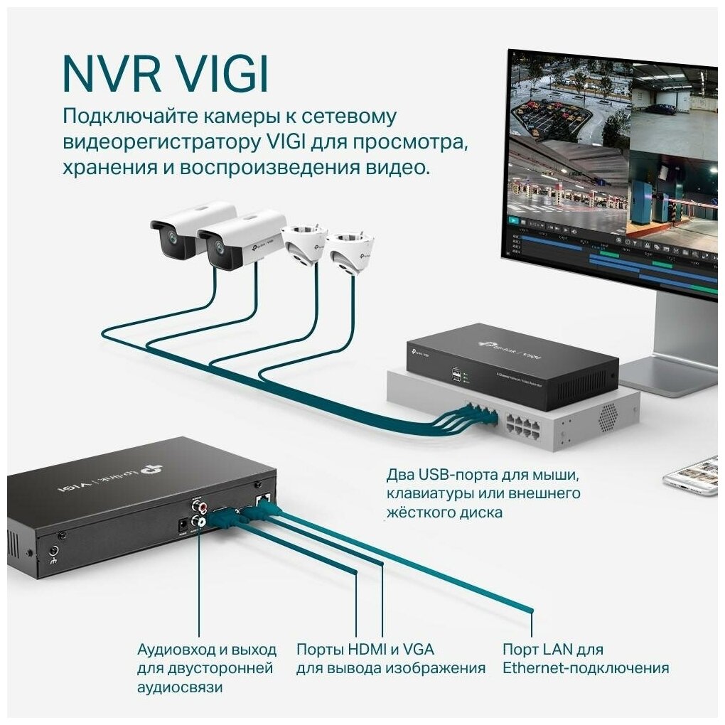 Видеорегистратор NVR (сетевой) TP-LINK NVR - фото №6