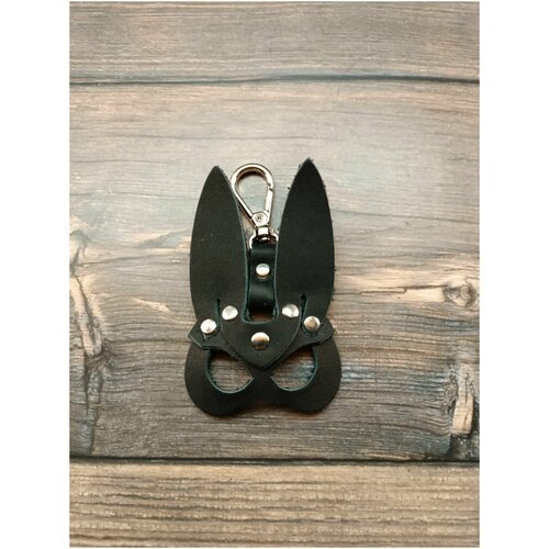 Брелок кролик ручной работы черный/ брелок для ключей, автомобиля, сумки/ мужской, женский/ брелок символ года /Кожевед