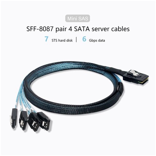 Кабель Mini-SAS SFF-8087 на 4xsata 0.8m