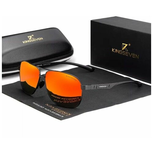 фото Солнцезащитные очки kingseven, черный, оранжевый
