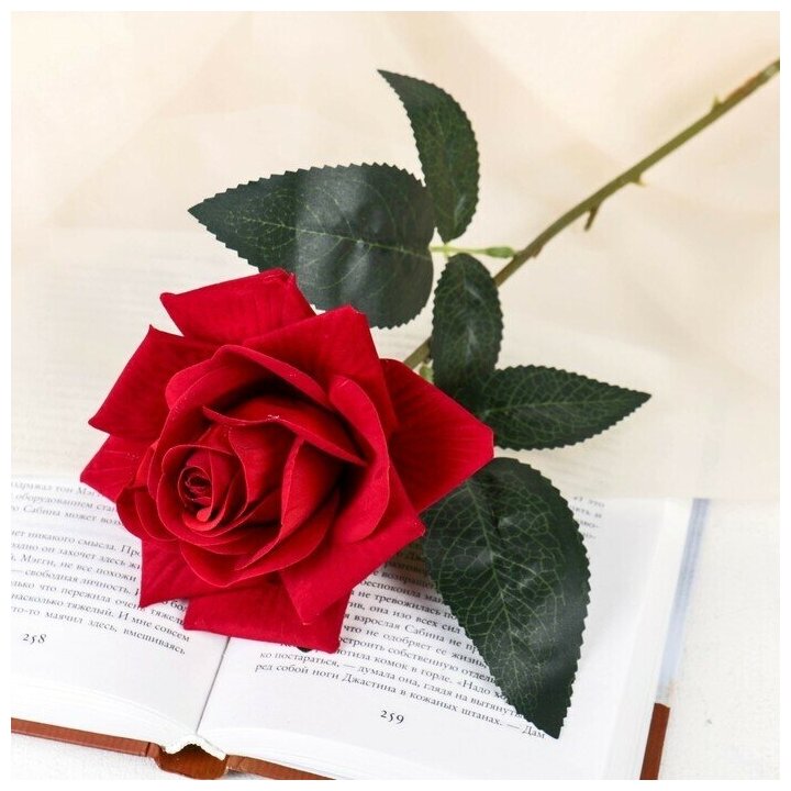 Цветы искусственные "Роза Нежный бархат" диаметр бутона-12см, высота55 см, красный