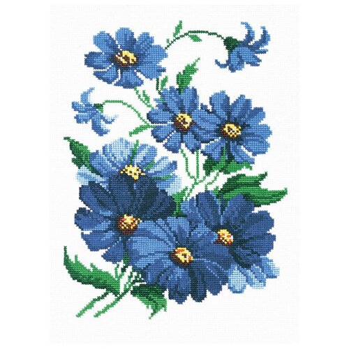 фото 733 набор для вышивания рс-студия 'синие цветочки' 29*20 см