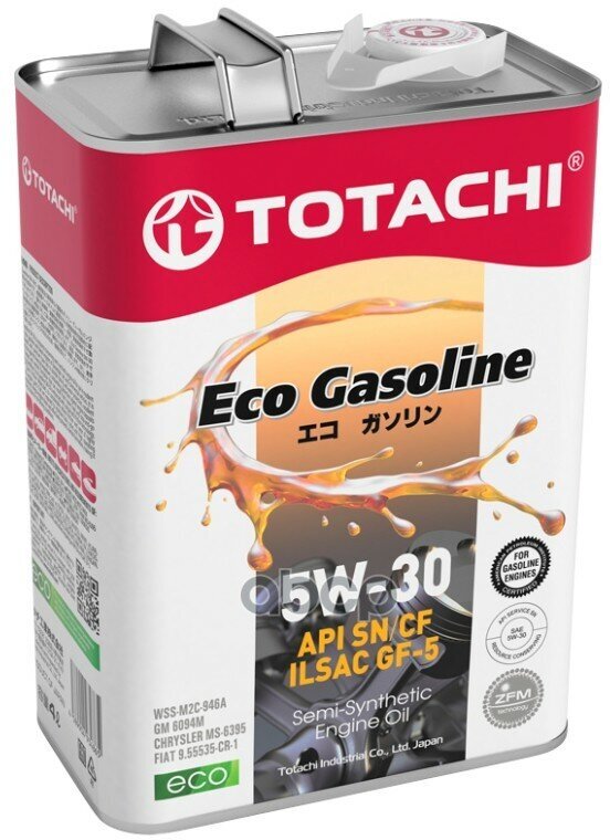 TOTACHI Totachi Eco Gasoline 5W30 (4L)_Масло Моторн! Синтapi Sn/Cf, Ilsac Gf-5, Ford Wss-M2c-946A