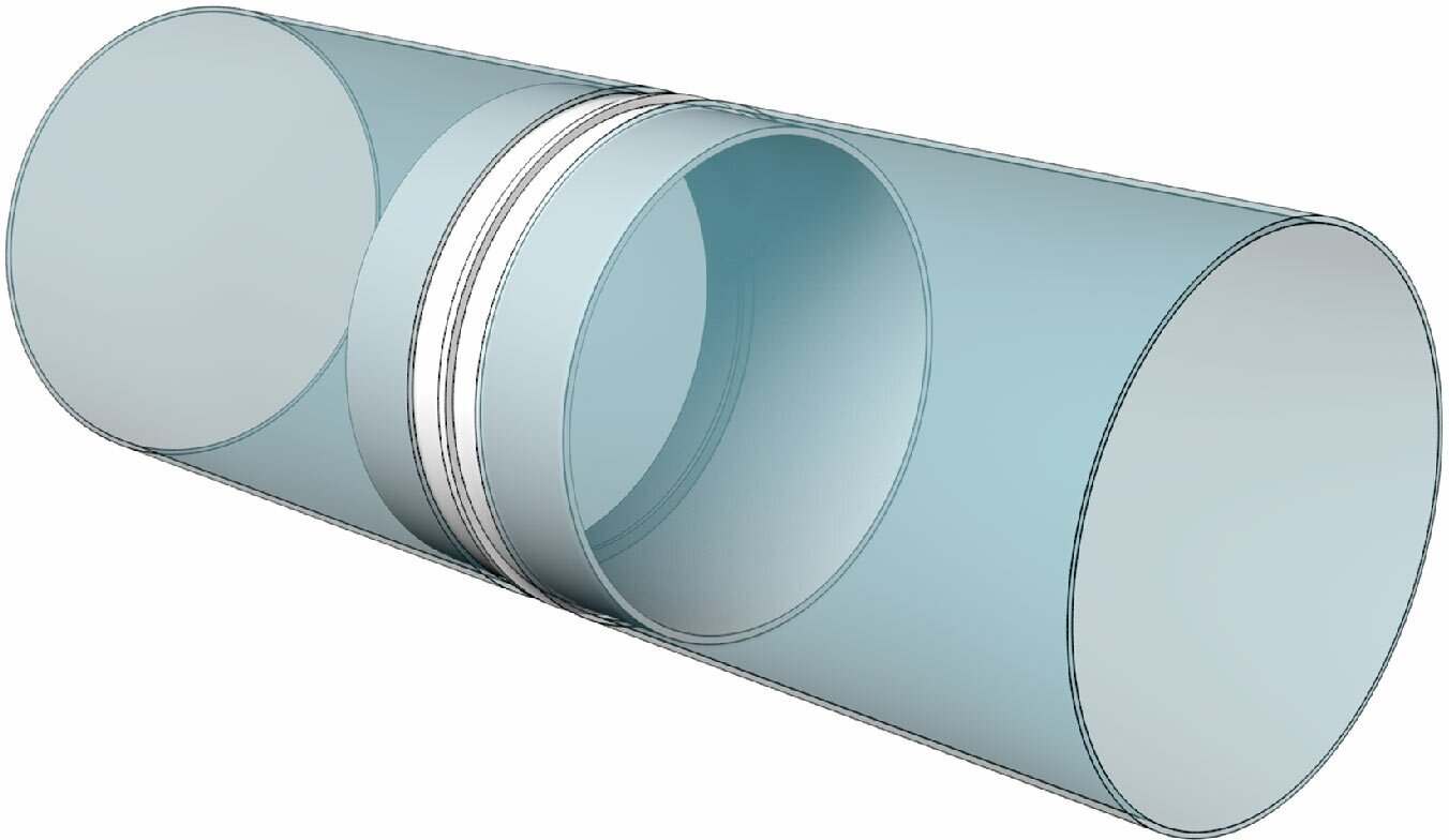 Соединитель круглого воздуховода D100 мм, 1 шт, 111, белый, воздуховод, ПВХ
