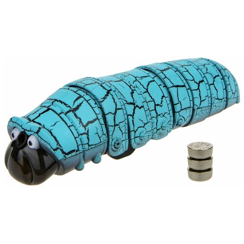 Интерактивная игрушка 1Toy Робо-Гусеница, голубая, 3хAG13 входят в комплект, 13,5*12*9 см (Т18757)