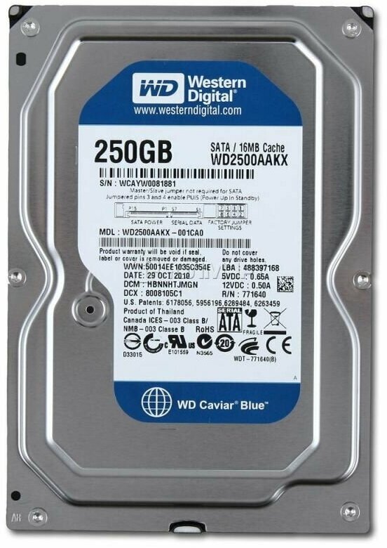 Жесткий диск Western Digital WD Blue 250 GB (WD2500AAKX)БУ